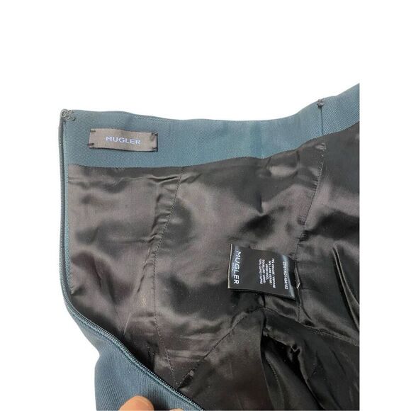 MUGLER Strapless Mini Dress in Dark Green Size 36 Small 2-4 US $2,420 (11-12) - Picture 9 of 14